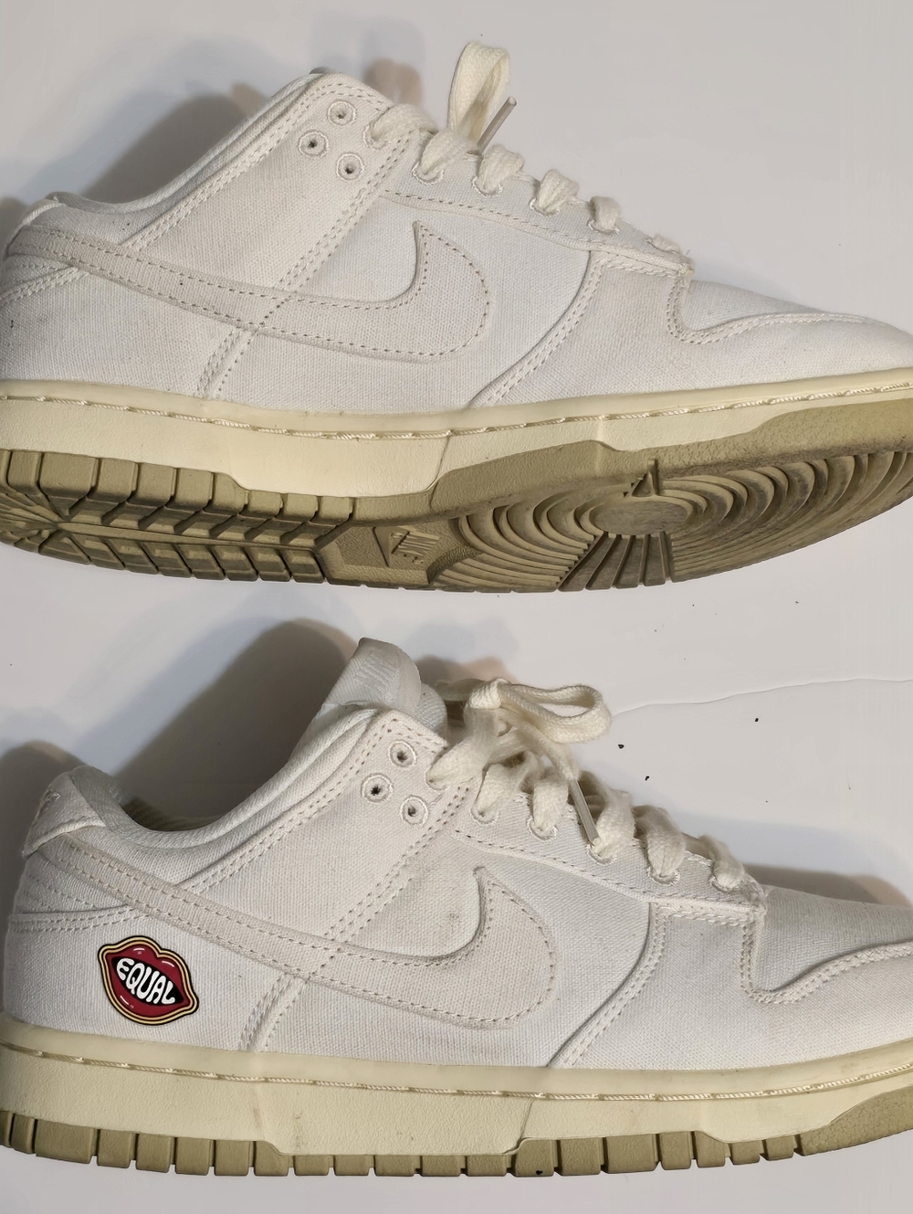 Nike Dunk Low “The Future Is Equal” White Canvas Sneakers Women’s 7.5